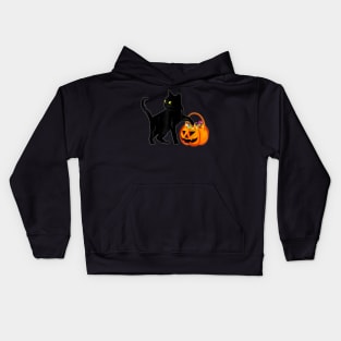 Black Cat Halloween Candy Pumpkin Bag Sweet Lollipop Funny Kids Hoodie